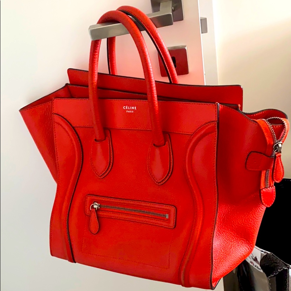 Red Celine luggage